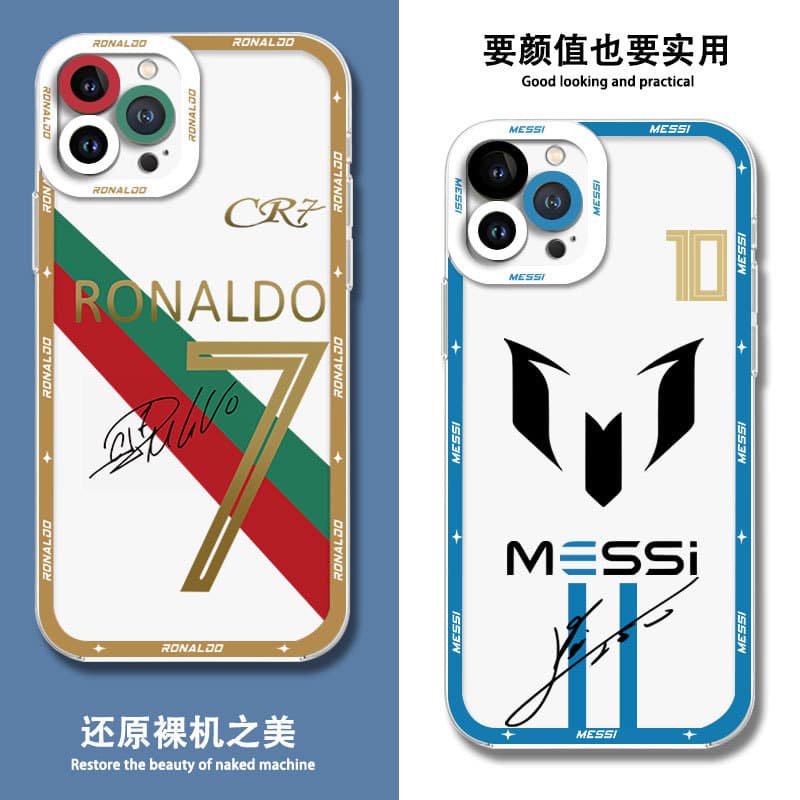 World Cup No. 7 Jersey iPhone 17 Case Apple 15 Messi Ronaldo TPU Phone Cover 16 Pro Transparent Case
