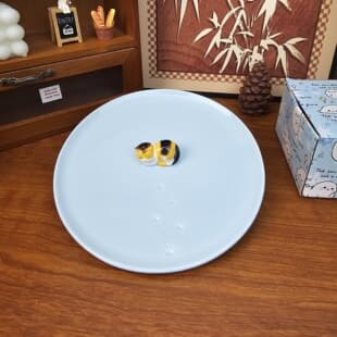 Cute Sleeping Cat Siamese Cat Ceramic Plate Girly Embossed Dinner Plate Home Breakfast Plate Dessert Plate Cake Plate