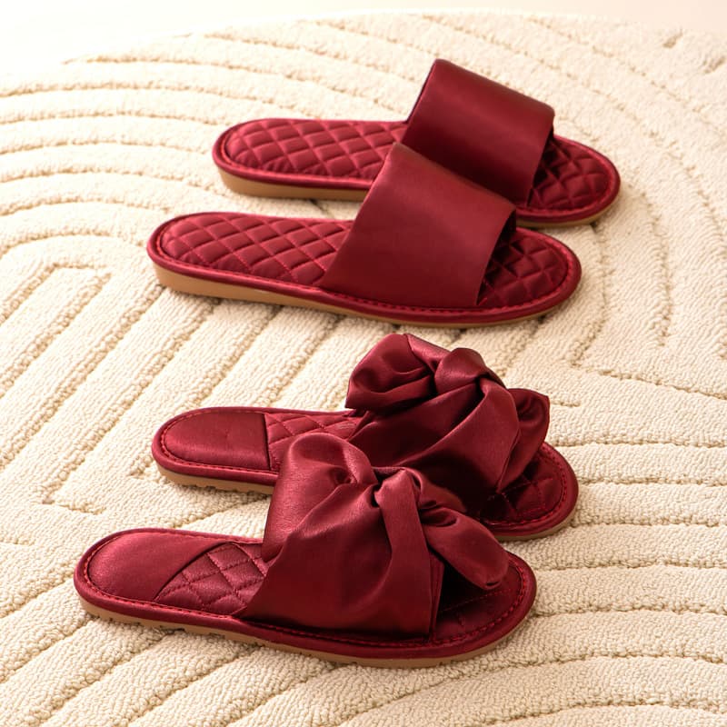 Luxury Couple Wedding Slippers for Men and Women, Summer Matching Bridal Robe, Festive Red