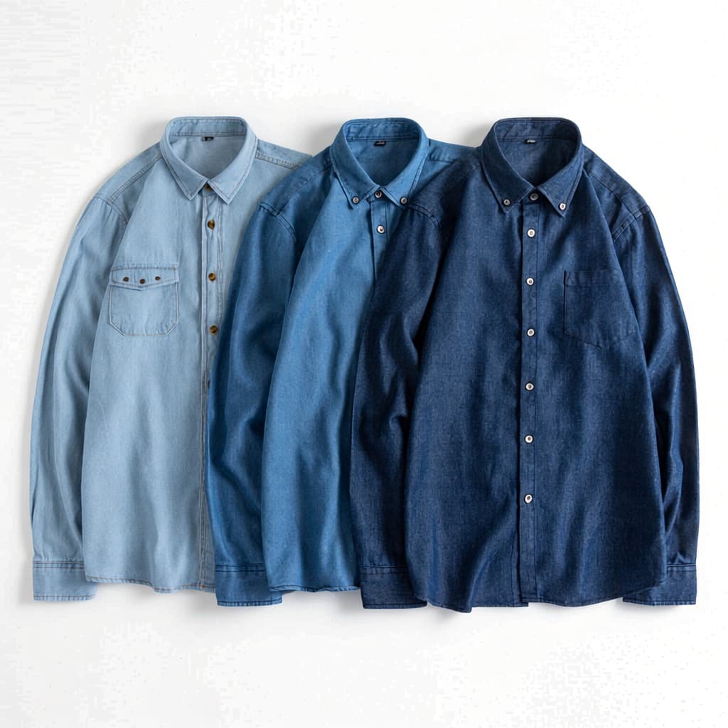 Men's Washed Denim Long Sleeve Shirt Casual Cotton Shirt Fashion Versatile Top Spring Autumn Student Shirt