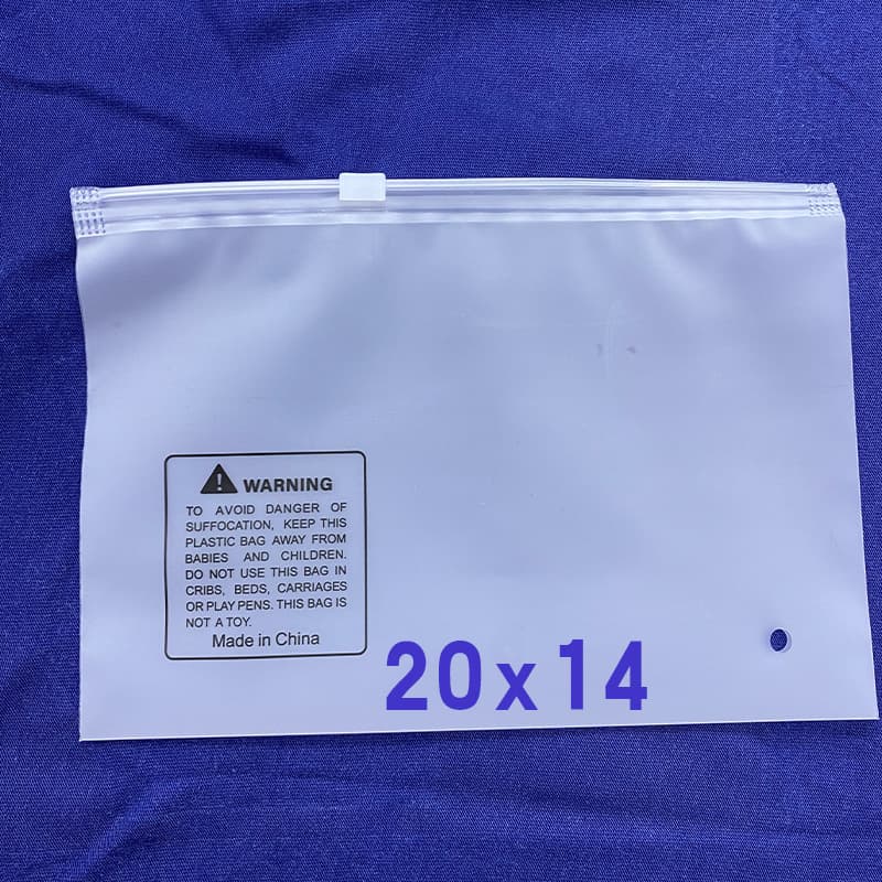 20x14 20x20 43x33 Warning Packaging Plastic Zipper Bag PE Sealing Environmental Protection Clothing Plastic Bag