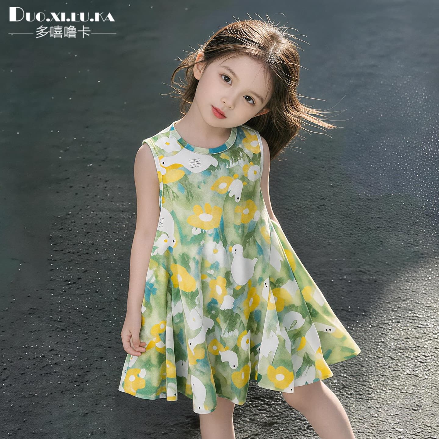 Baby summer thin dress for boys and girls cartoon cute vest dress for children summer baby casual dress