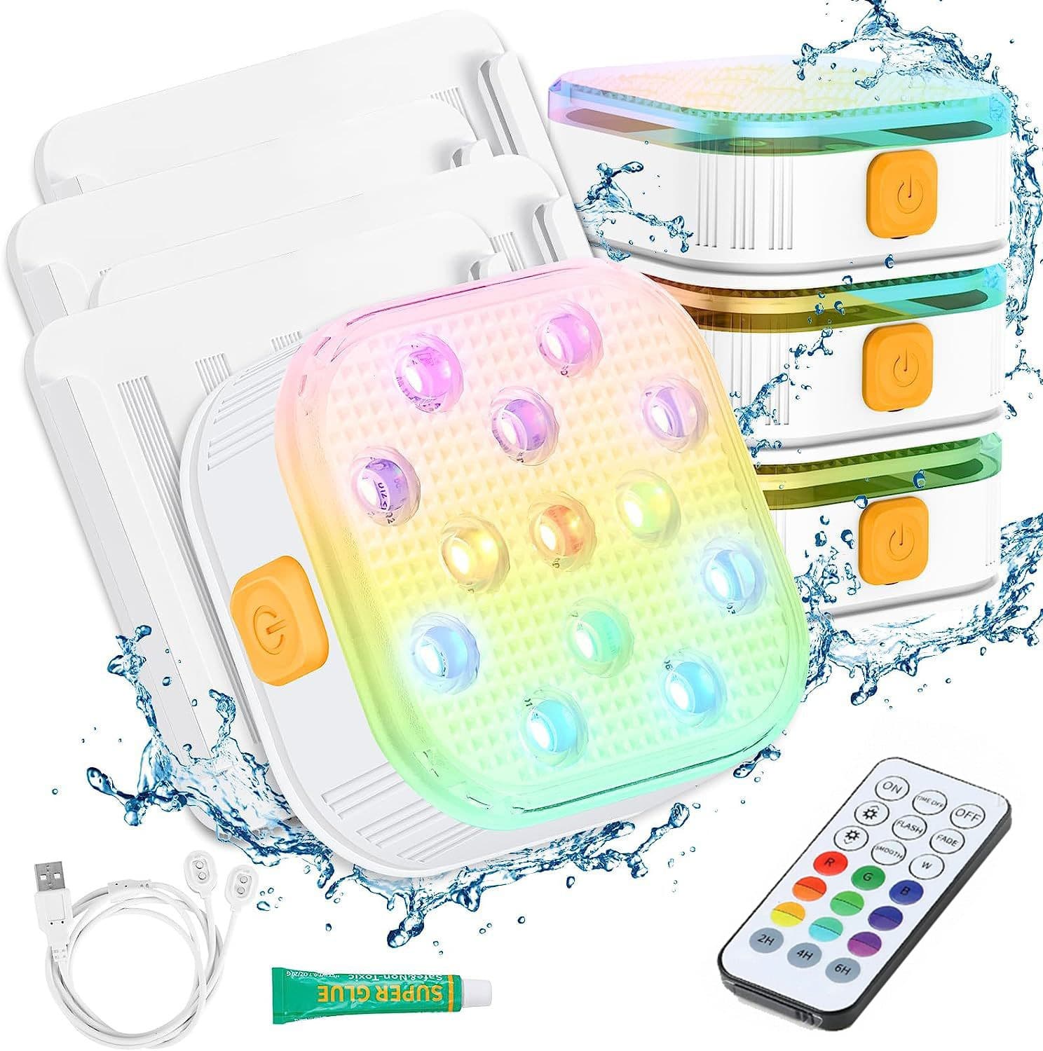 Amazon new product cross-border hot IP68 snap-on pool light diving light bathtub LED light private mold