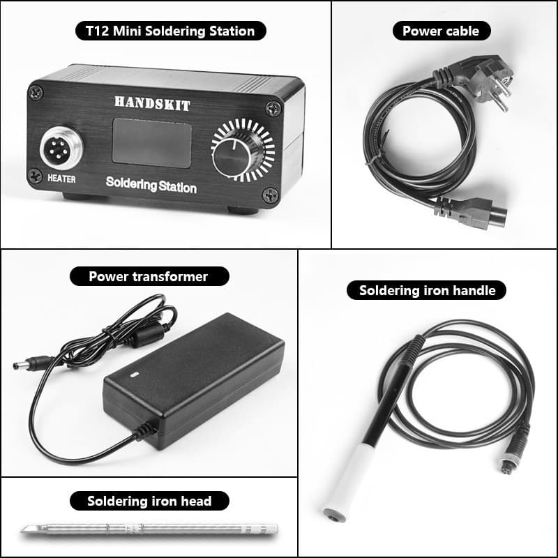 T12 soldering station OLED digital display adjustable temperature mini repair soldering iron equipment portable home repair tool set
