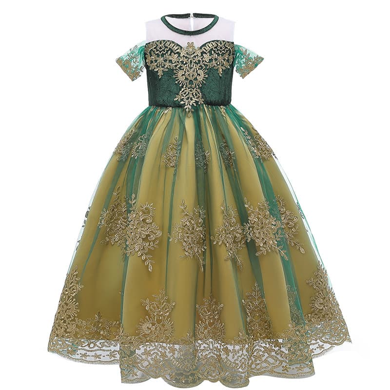 Cross-border European and American Frozen Girls Elsa Anna Princess Dress Children's Performance Clothes Dropshipping