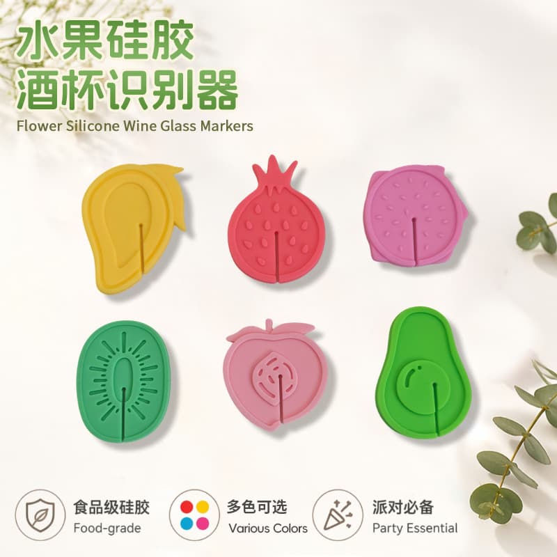 Fruit Wine Glass Party Identifier Silicone Wine Glass Tag Cross-border Wine Glass Identifier Stable Bar Marker