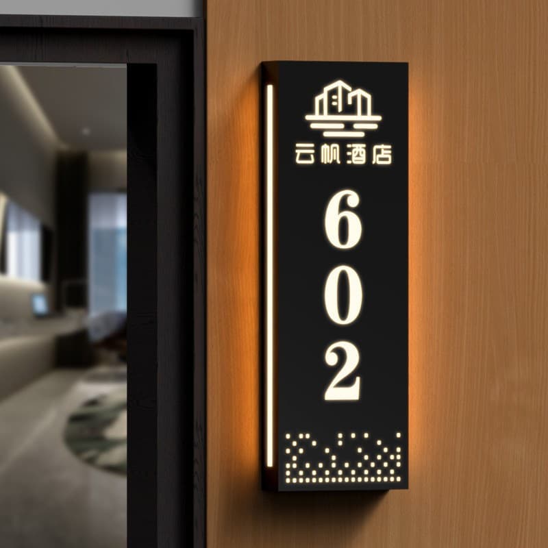 High-end Hotel Luminous Door Plates for KTV Clubs, Foot Spa, E-sports Internet Cafes, Beauty Salons, LED Light Chess Rooms