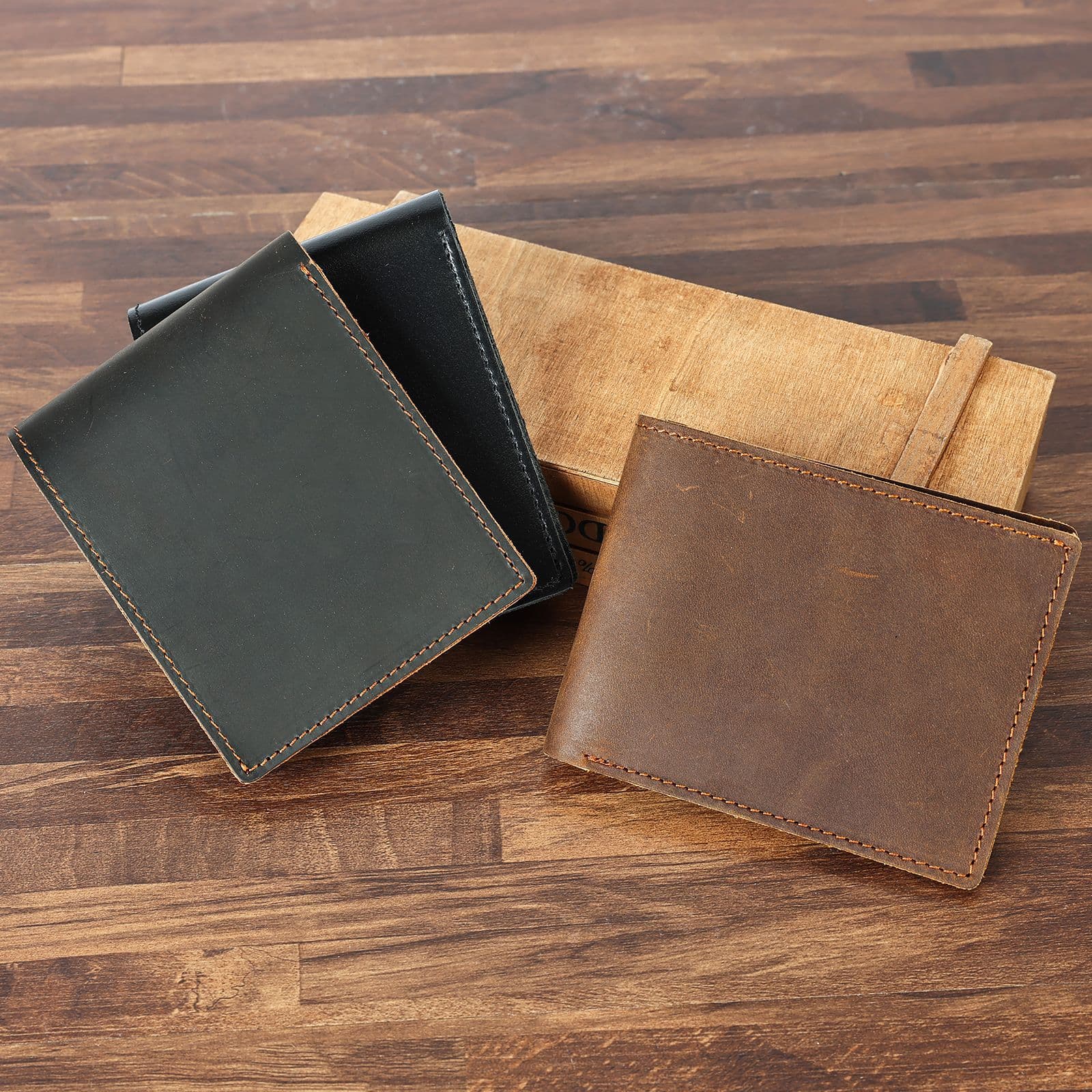 Multi-Function Genuine Leather ID Card Holder Crazy Horse Leather Card Case Multi-Slot Card Holder Men's Coin Purse