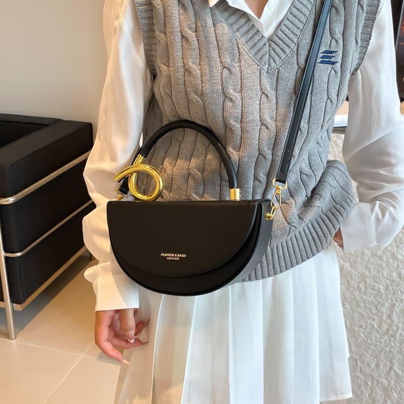 Women's Bag 2025 Cross-Border New Autumn/Winter Vintage Crossbody Bag Premium Underarm Saddle Bag Retro Saddle Bag