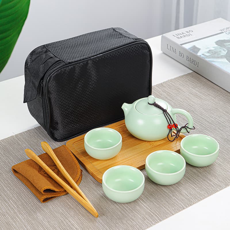 Ding Kiln Xishi Teapot Set with One Pot and Four Cups Business Souvenir Mid-Autumn National Day Event Gift, Logo Printable