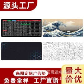 mousepad English shortcut keys mouse pad extra large thickened ocean wave mouse pad cross-border mat computer desk mat