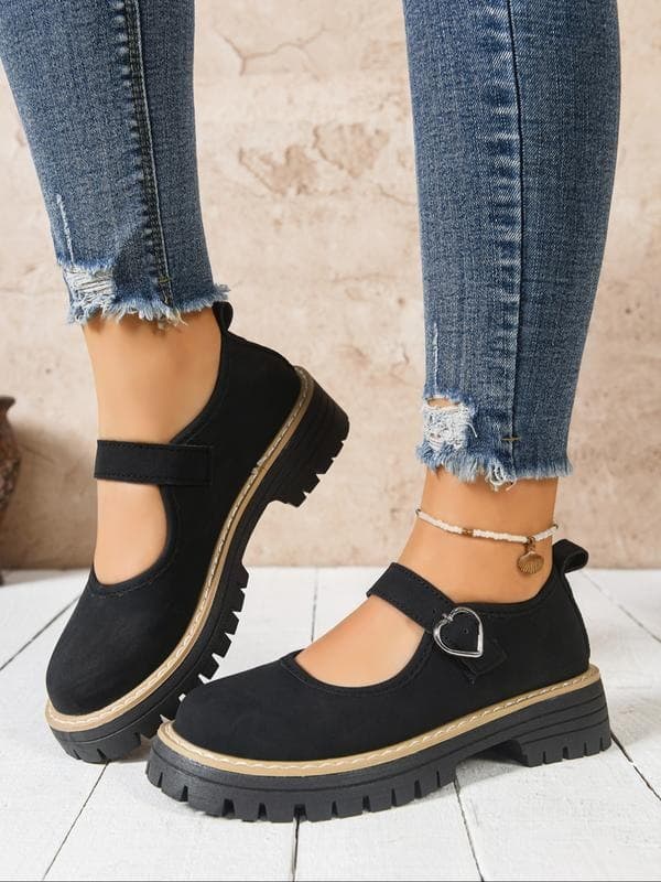 O 98591 Flat Sole Low Heel Round Toe Women Shoes Large Size Shallow Mouth Women