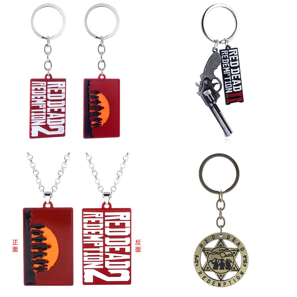 Red Dead Redemption 2 Revolver Letter Sign Keychain Pendant Redemption Decoration Pendant DEAD