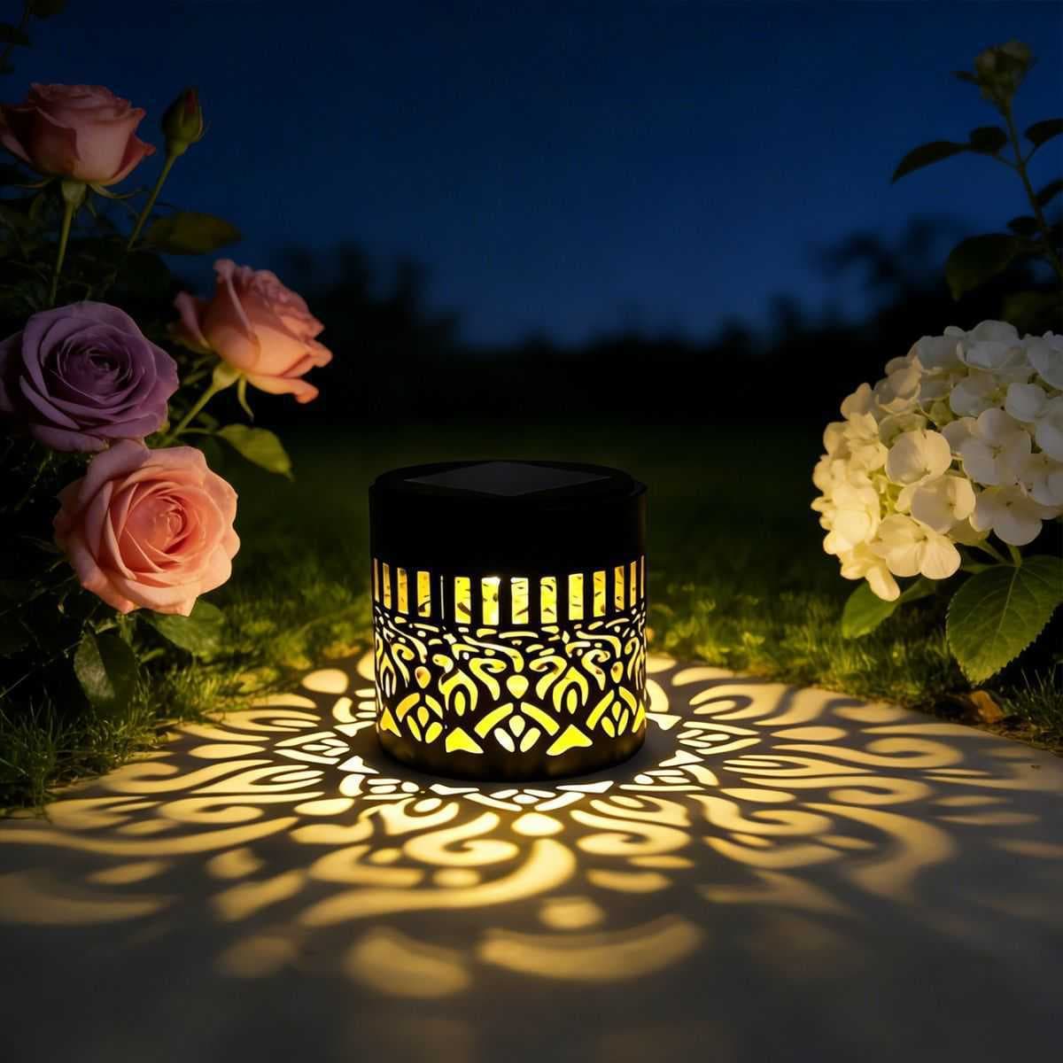Cross-border solar outdoor courtyard mandala iron waterproof villa garden atmosphere decoration landscape lawn wall lamp
