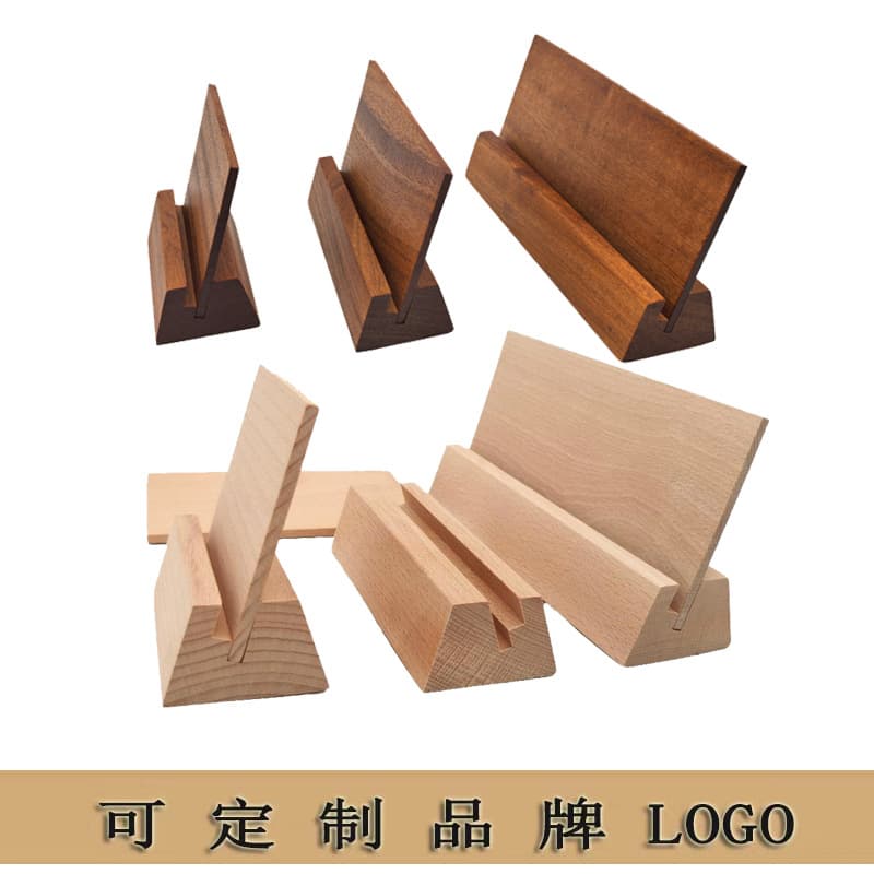 Solid Wood Calendar Base Stand, Wooden Postcard Photo Calendar Holder, Wood Base Card Stand Label Holder