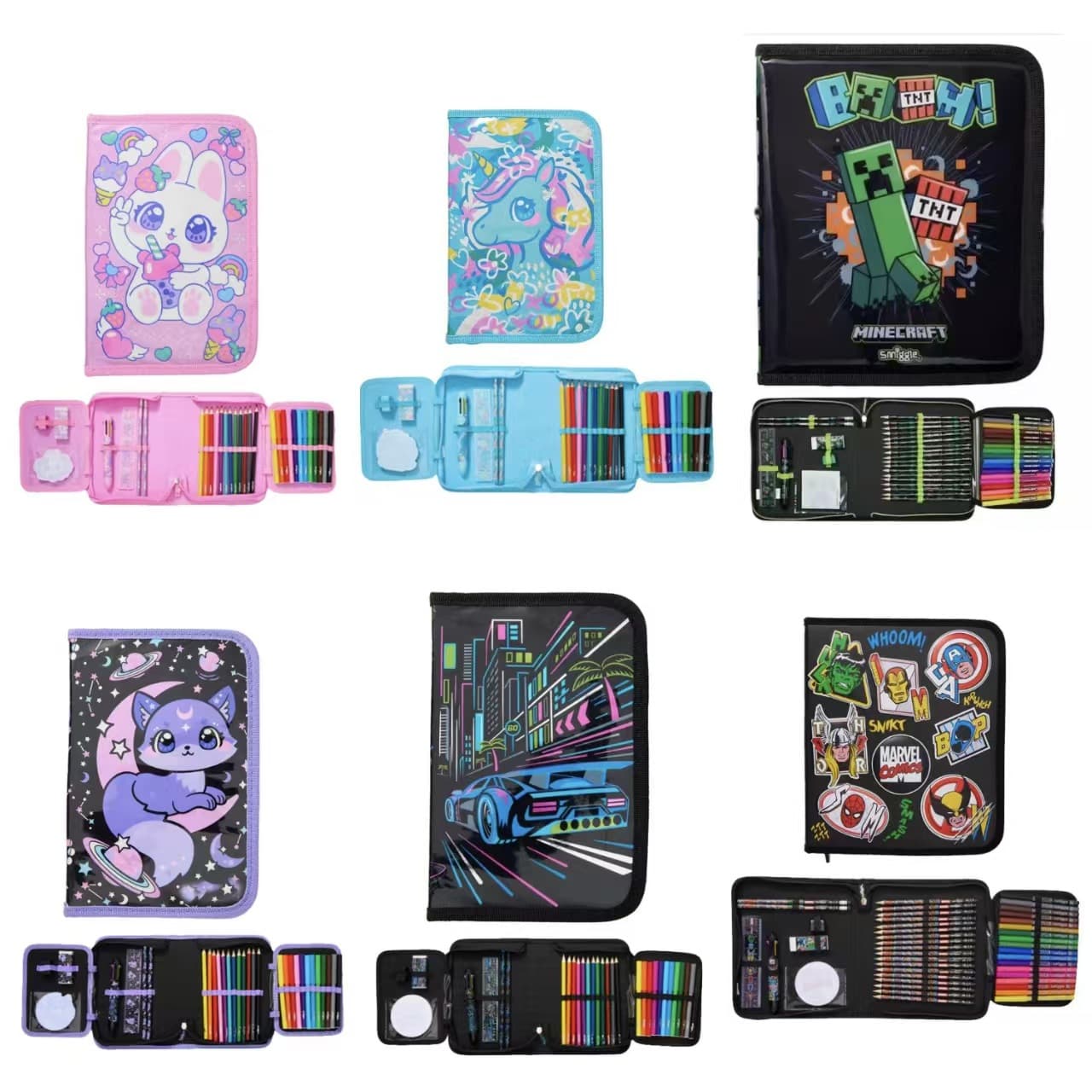 Australian Smiggle Stationery Set (Includes Exquisite Stationery) Large Capacity Pencil Case for Primary and Secondary School Children
