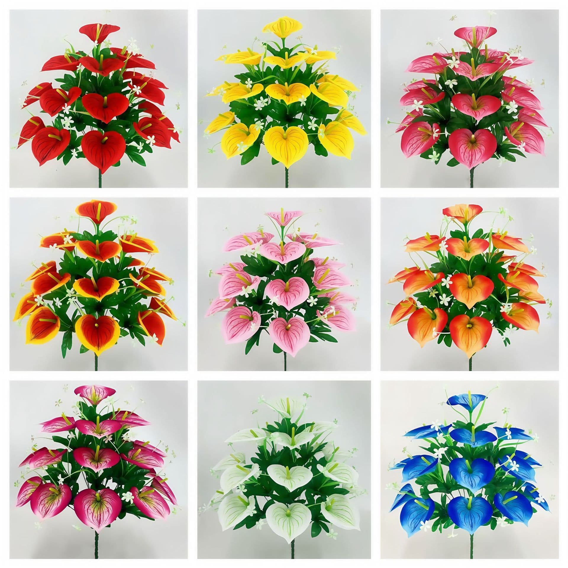 Artificial Flowers 18 Heads Printed Line Calla Lily Fake Flowers European Style Home Living Room Decoration Handmade Flowers Indoor and Outdoor Furnishings