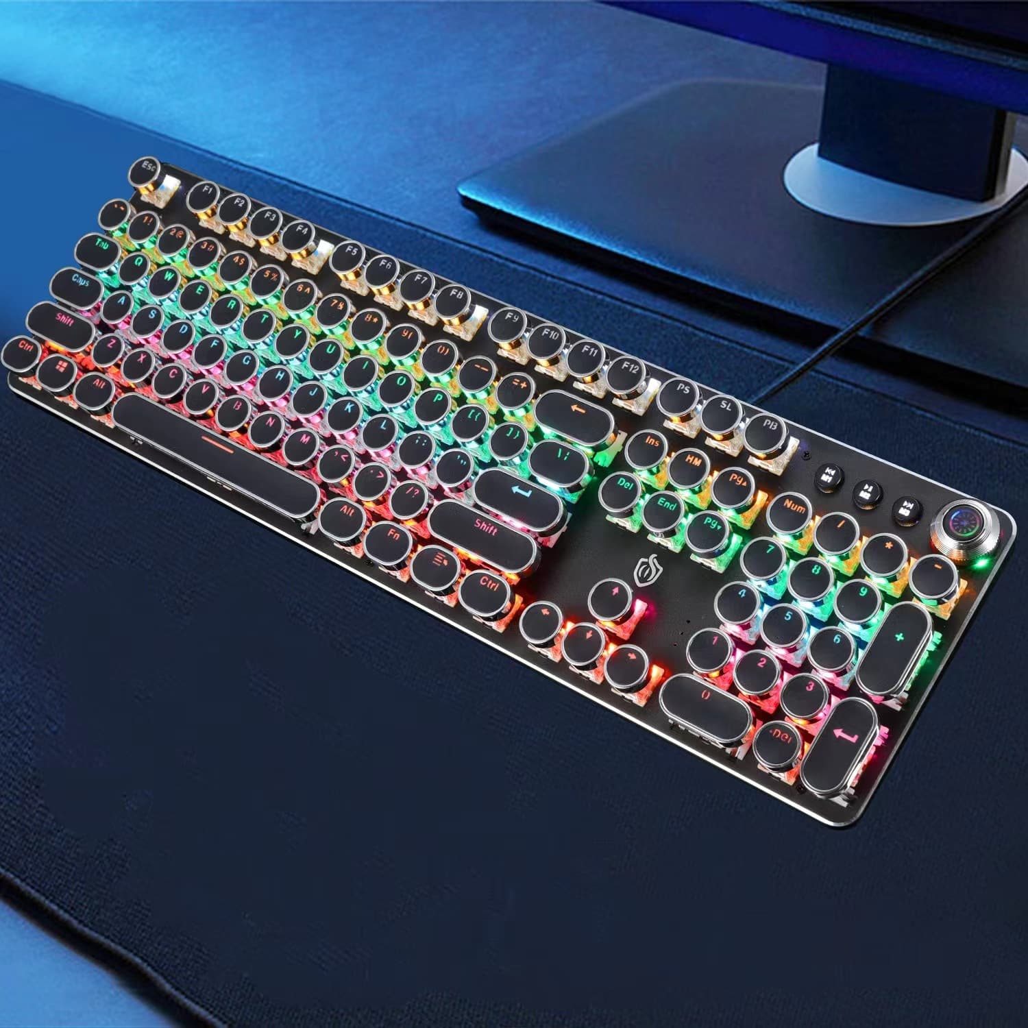 Meishang Ezu 820A Punk Mechanical Keyboard Blue Switch Red Switch Mixed Light Wired USB Gaming Keyboard Cross-border