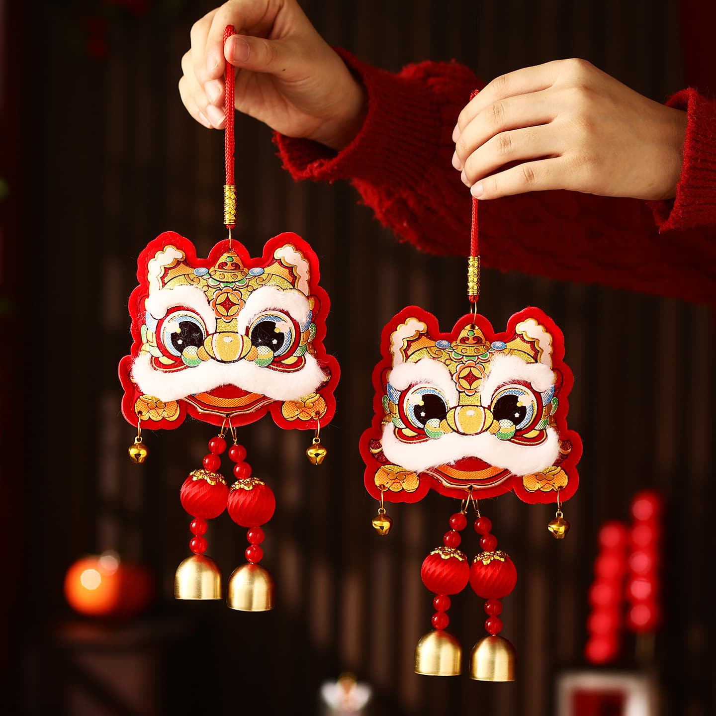 2026 New Year Horse Year Door Hanging Lion Apple Decoration Spring Festival New Year Ornaments