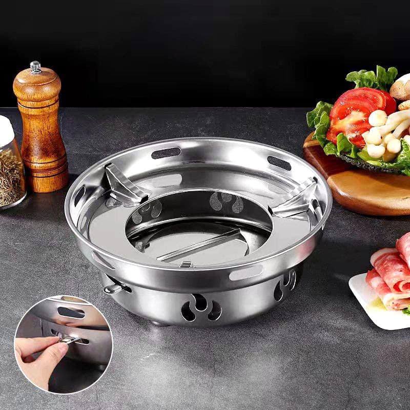 Windproof Large Alcohol Stove Hot Pot Set for Home, Restaurants, Student Dorms, and Outdoor Use with Solid Fuel
