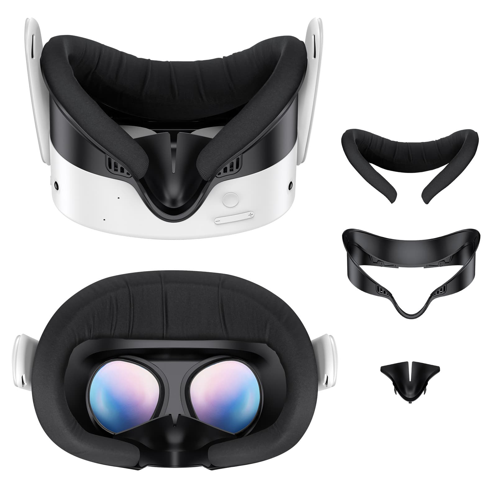Removable Nose Pads Suitable for Meta Quest 3 S Face Cover, Enlarged and Widened, Ice Silk PU Leather Replacement Bracket