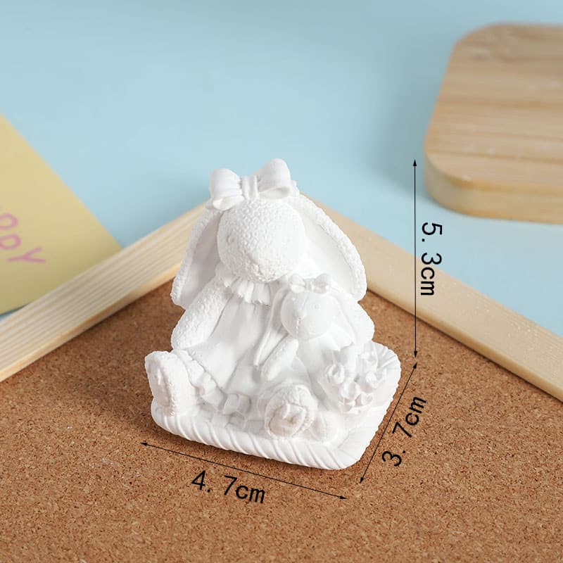 2024 New Easter Bow Rabbit Ornament Double Rabbit Ornament DIY Storage Box Ornament Factory Wholesale