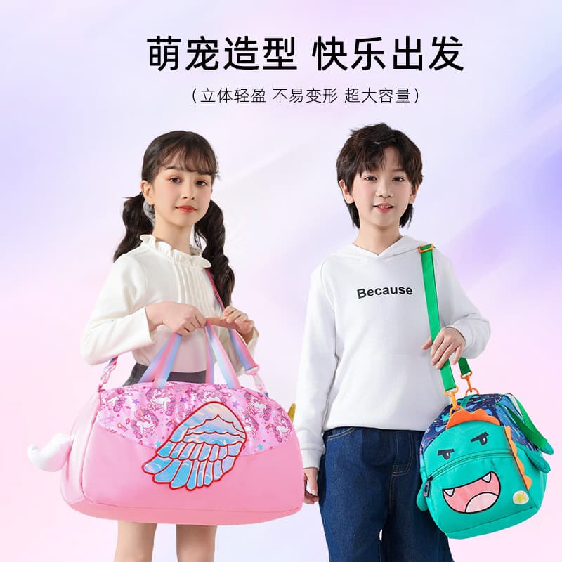 New style 6-15 year old children's casual large-capacity portable travel bag for primary school students cartoon lightweight outing bunny dinosaur