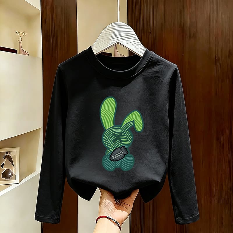 Boys' Long-Sleeve T-Shirt Early Spring Autumn 2026 New Arrival Big and Middle Kids 100% Pure Cotton Breathable Student Top Trendy