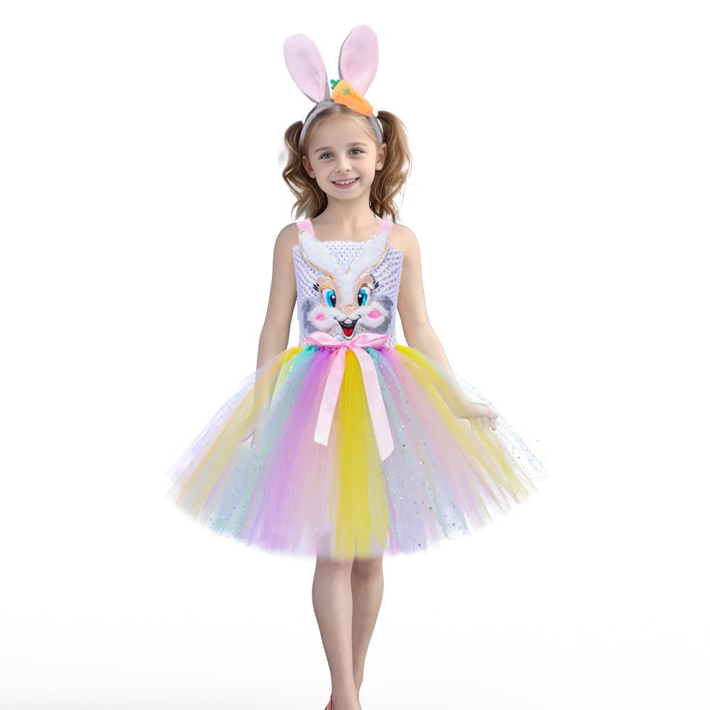 Cross-Border Easter Children's Costumes Cartoon Bunny Dress-Up Princess Dress Girls Stage Performance Tutu Dress Set