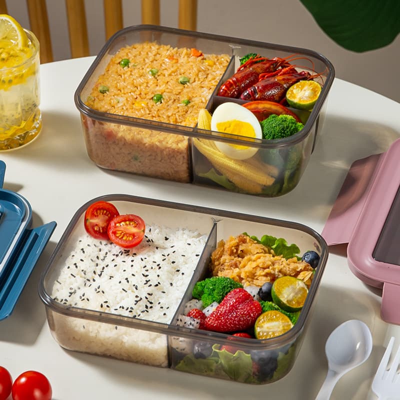 Portable Lunch Box Microwave-Safe Bento Box for Students and Office Workers with Fruit Compartments