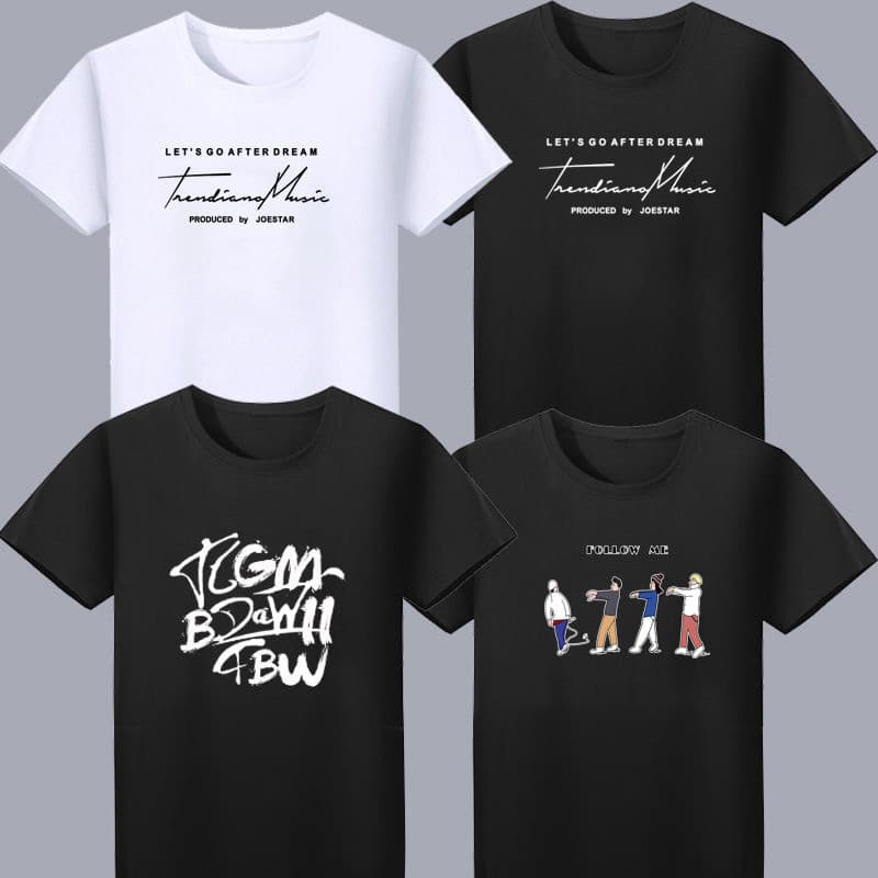 Men's Short Sleeve T-Shirt Summer New Casual Printed Top Round Neck T-Shirt Student Slim Fit Men's Clothing