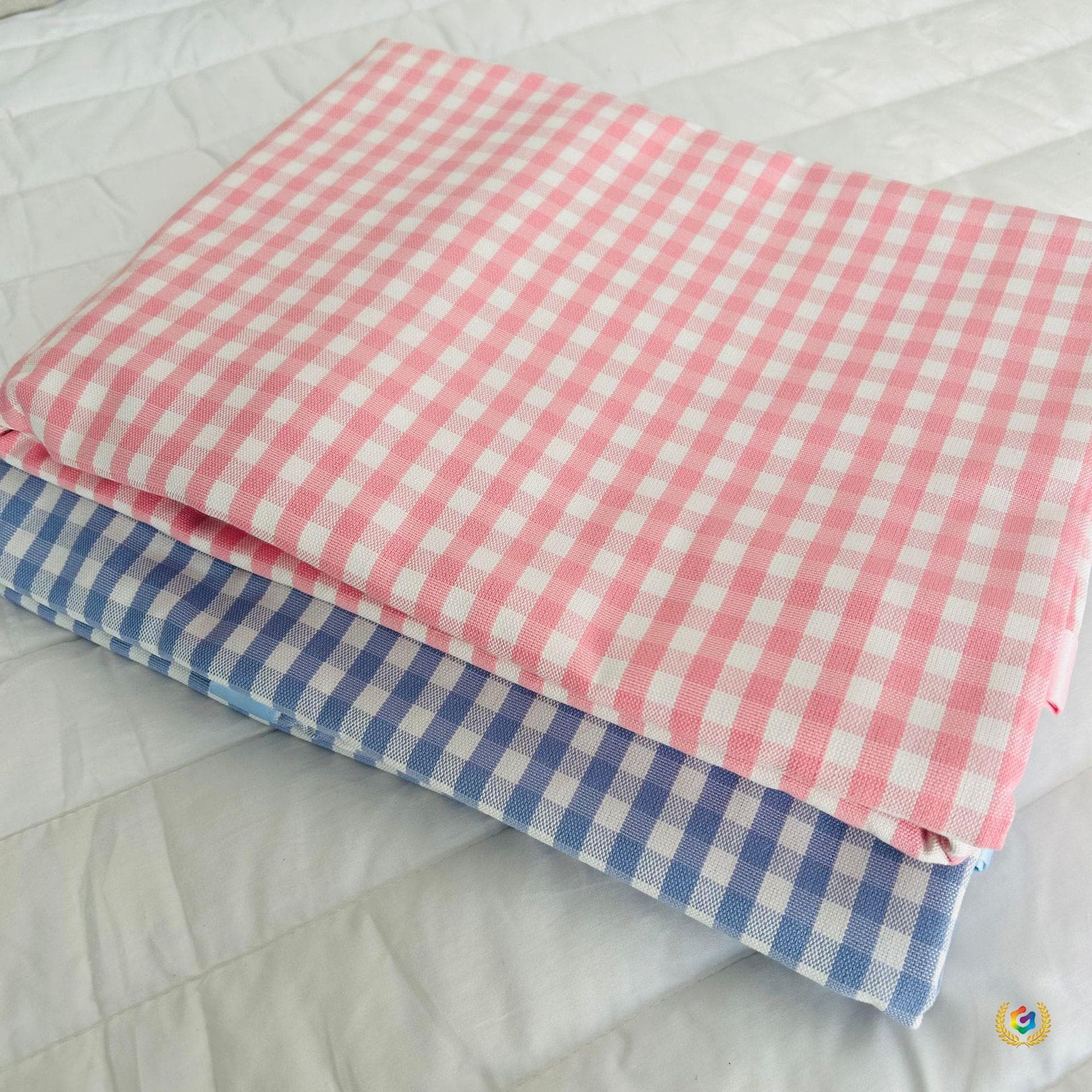 ✅ Remaining fabric from Mouliang, summer yarn-dyed tencel ramie checkered soft cooling mat, machine washable, 50% tencel + 50% ramie
