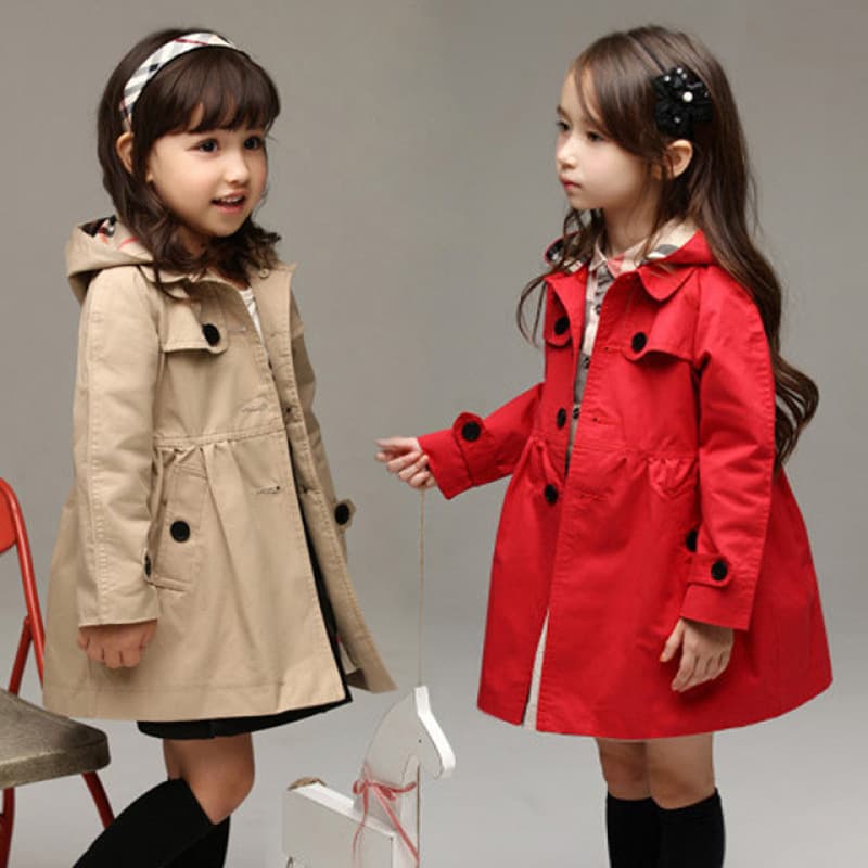 New Girls' Spring and Autumn Outerwear Children's Clothing Girl Baby Spring Cardigan Trench Coat Top