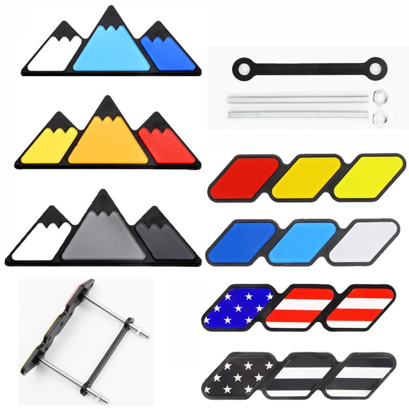 Suitable for Toyota 4runner tacoma Tundra pickup mid-grid grille three-color snow mountain triangle car sticker