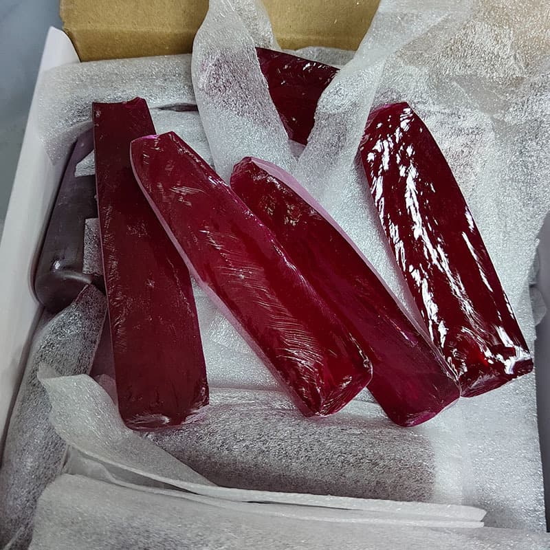 Guangxi Wuzhou artificial synthetic gemstone 5# red corundum synthetic ruby AB raw material factory direct sales