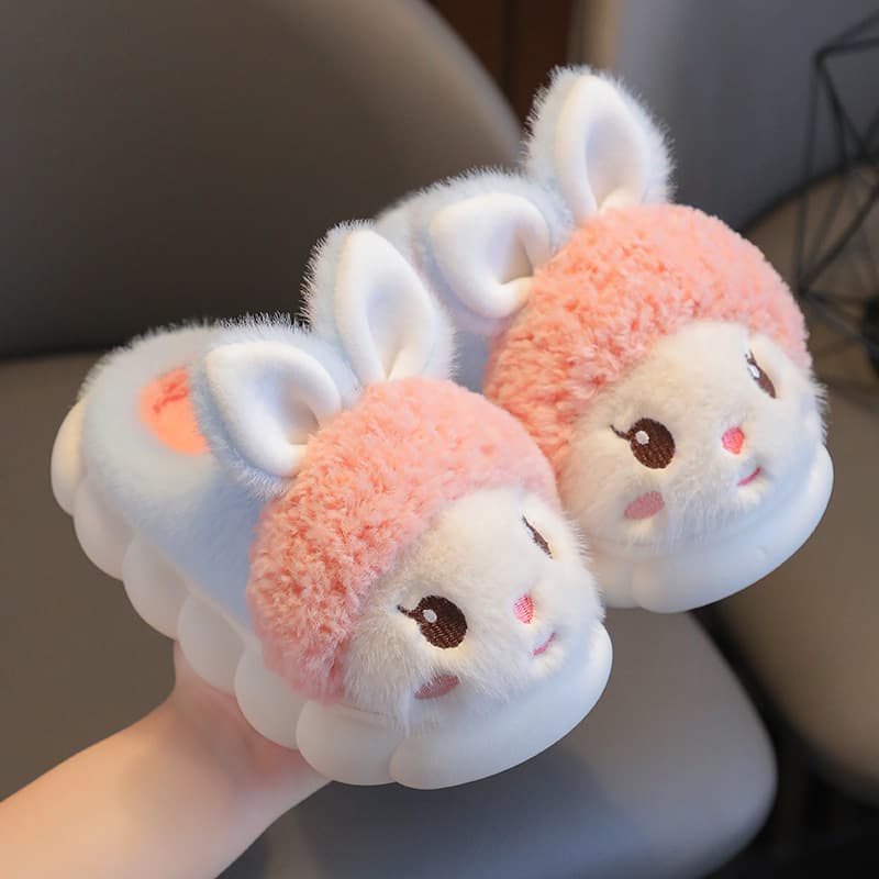 Cotton Slippers Winter 2026 New Cute Panda Style with Plush Lining, Thick Sole, Non-Slip, Warm Children's Baby Plush Shoes