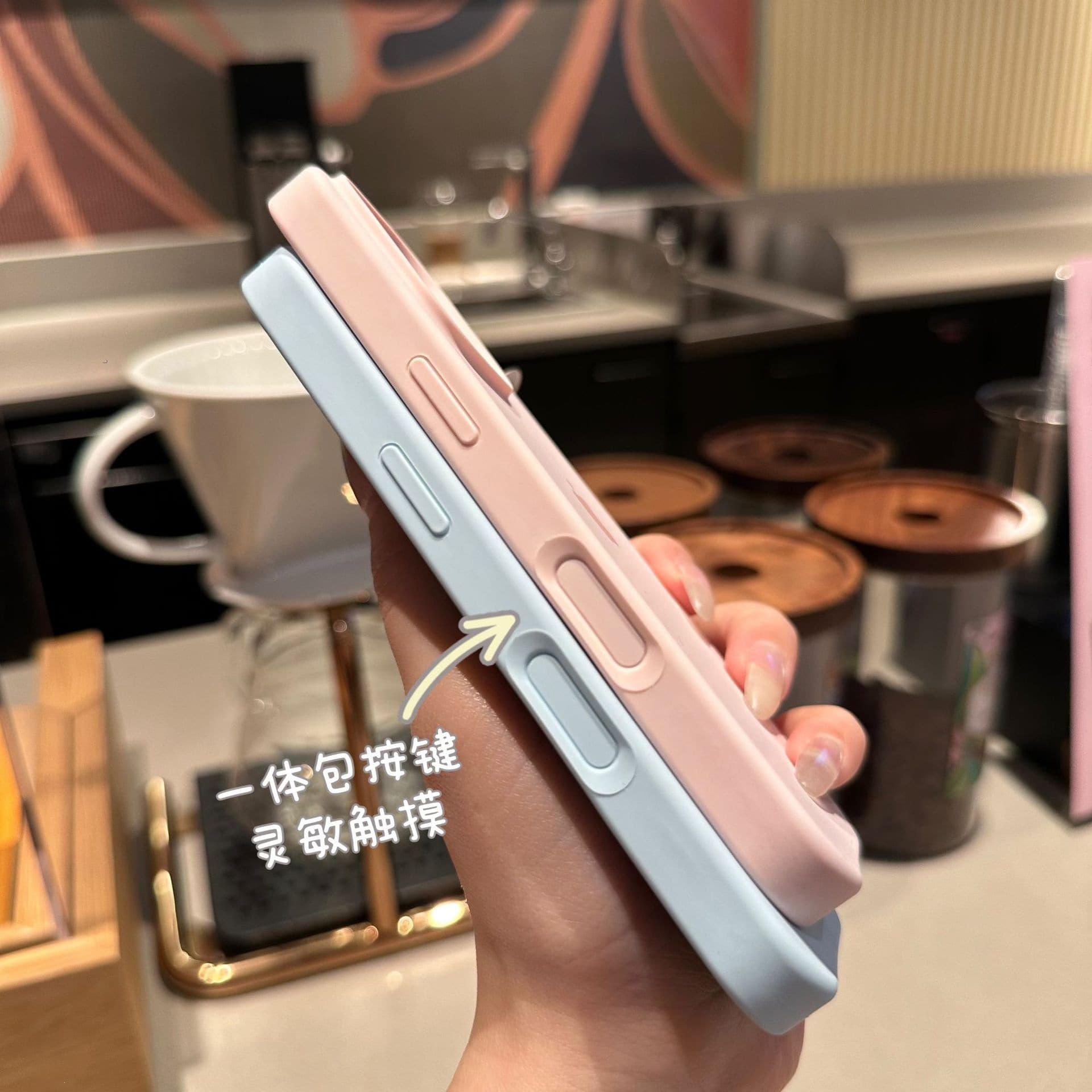 Simple solid color liquid suitable for iphone17 mobile phone case with ai button 16ProMax apple 15 protective cover 14