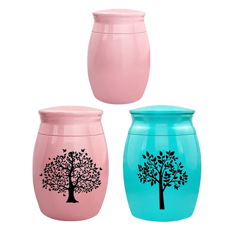 New ash bottle with tree of life pattern, small pet cremation urn, sealed funeral supplies for cats and dogs.