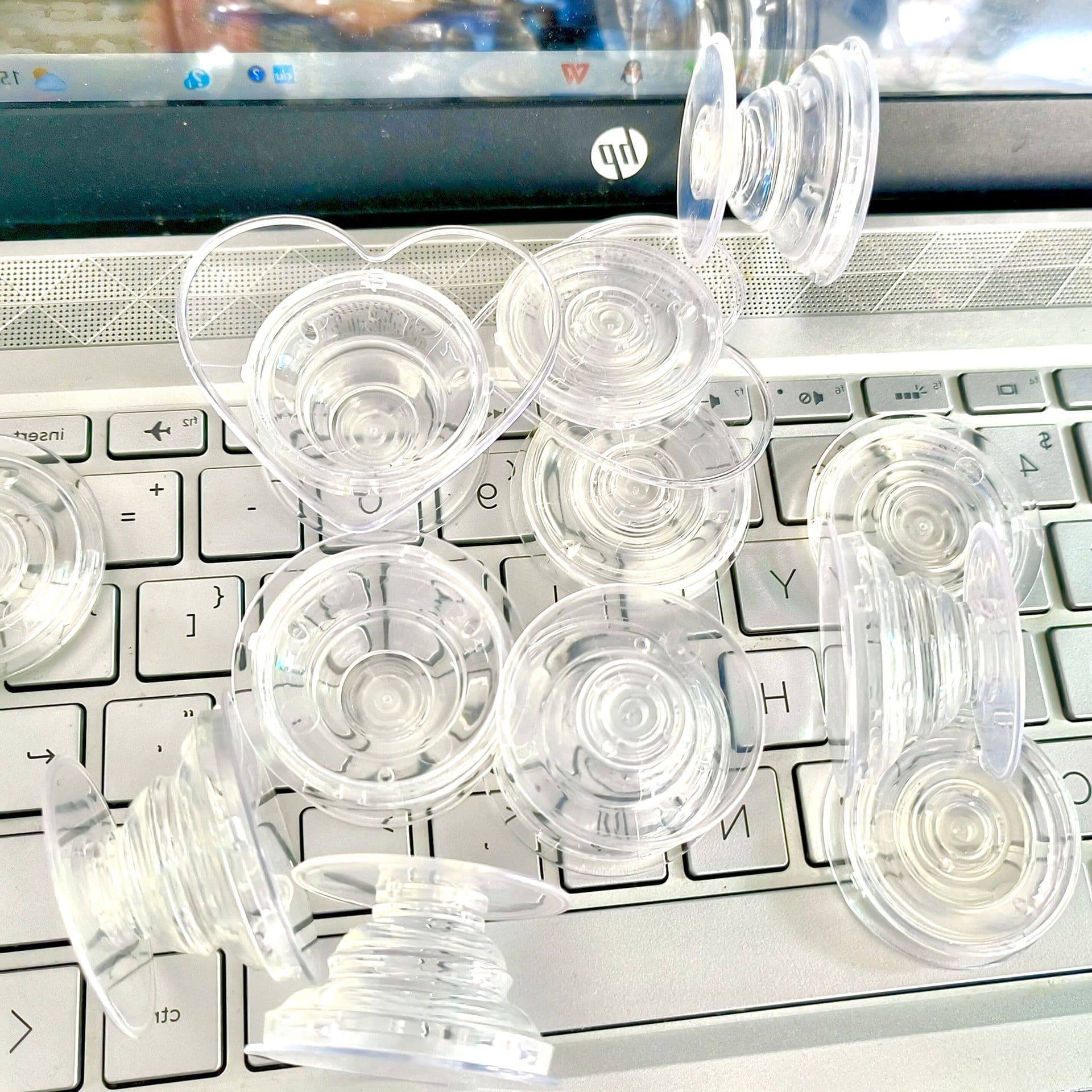 Transparent Air Cushion Phone Stand with Acrylic Adhesive, DIY Phone Case, Retractable Phone Stand