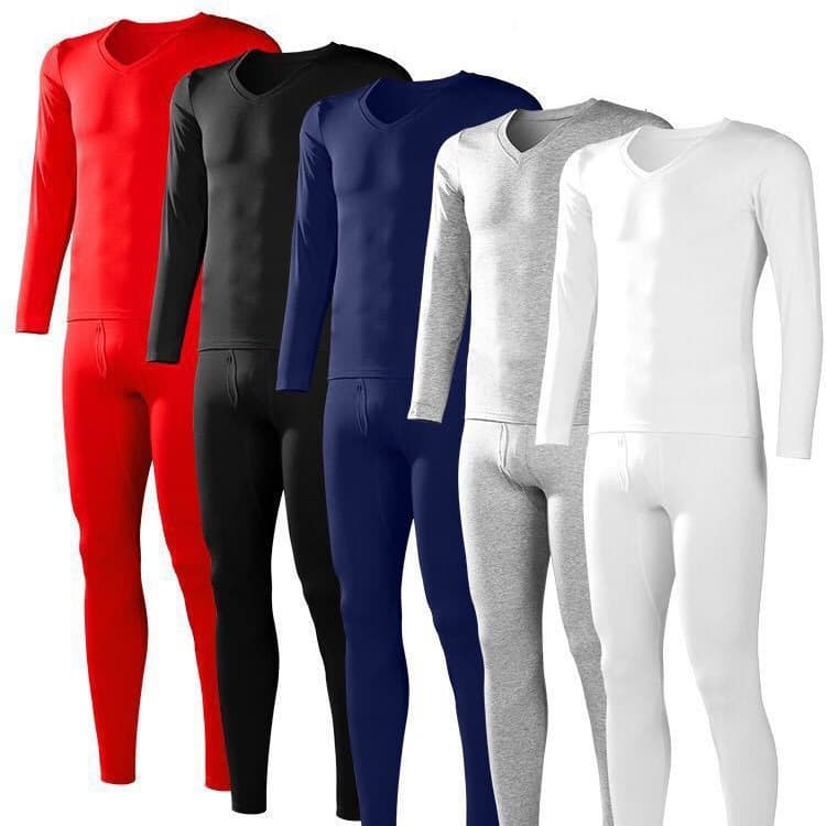 Autumn/Winter Modal Thin Men's Thermal Underwear Set, V-Neck Base Layer, Wholesale