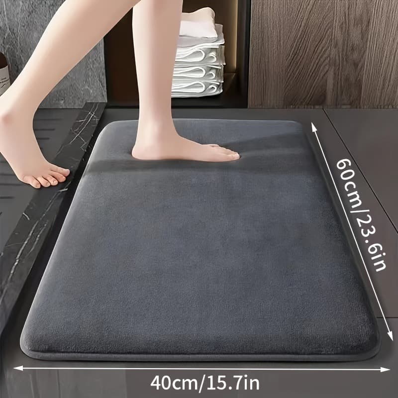 Modern Simple Solid Coral Fleece Doormat, Dirt-Resistant Foot Mat for Bathroom and Entrance, Durable Mat for Washbasin Area