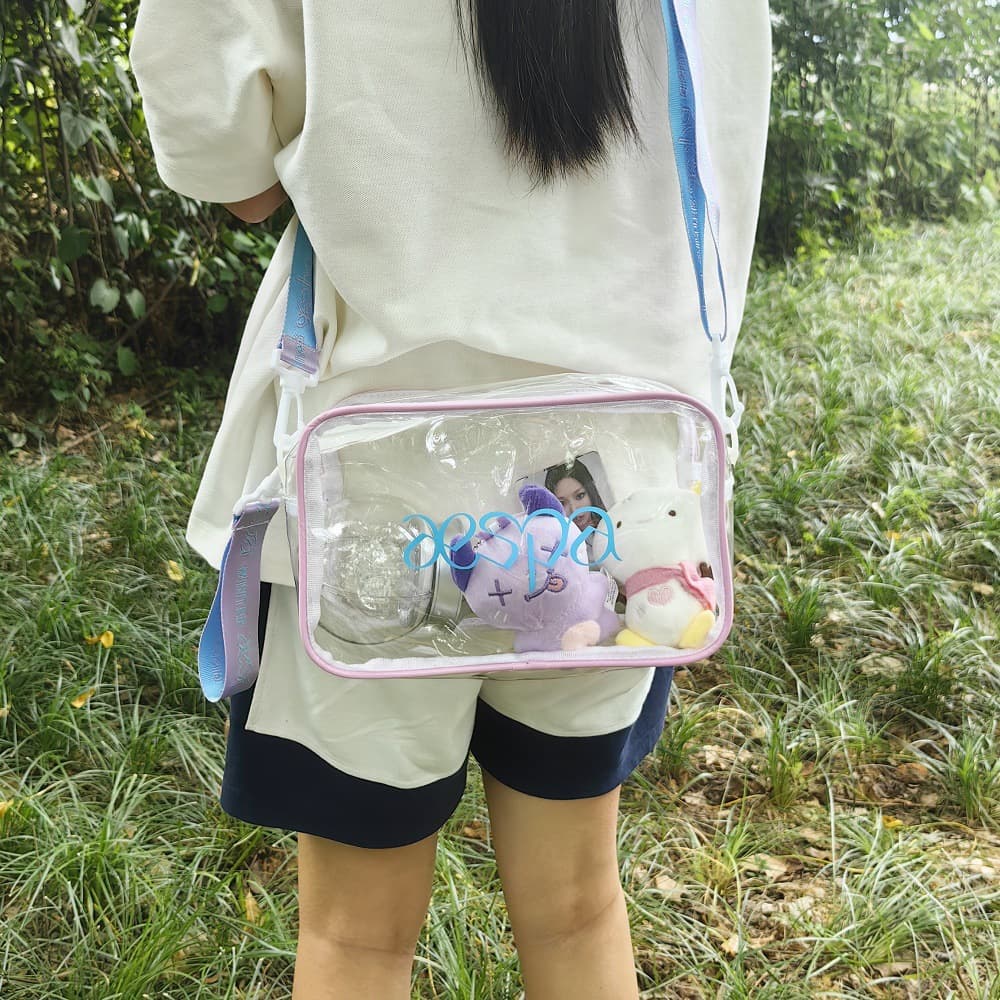 aespa Transparent PVC Bag Shoulder Bag Crossbody Bag Travel Daily Light Stick Bag Merch Star