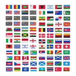 Small Size World Flag Embroidered Velcro Badge European and American Cloth Patch Morale Badge Tactical Bag Arm Patch