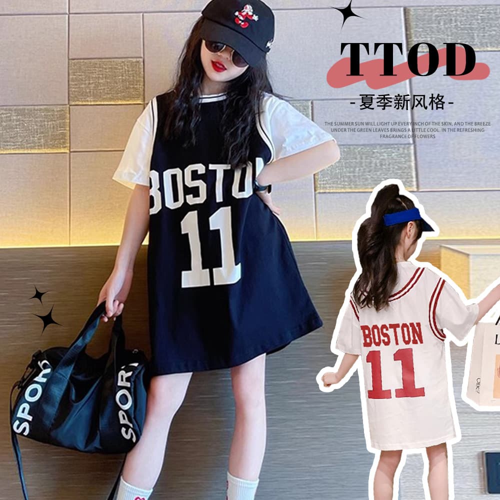 Girls Summer Thin Sports Quick-Dry Skirt Children's Patchwork Short Skirt Little Girl Short Sleeve Casual Dress Baby Dress