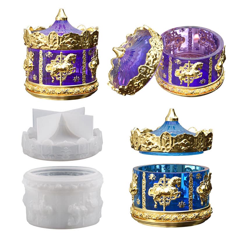 Mold Crown Trojan Horse Resin Storage Box Silicone Mold Resin Display Stand Aromatherapy Candle Cup Mold Amazon