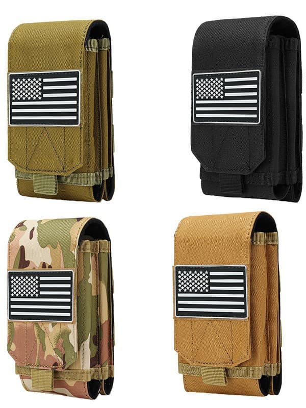 New Cross-Border Tactical Double-Layer Phone Bag Power Bank Phone Organizer Pouch Waist Pack EDC Bag Hiking Outdoor Waist Bag