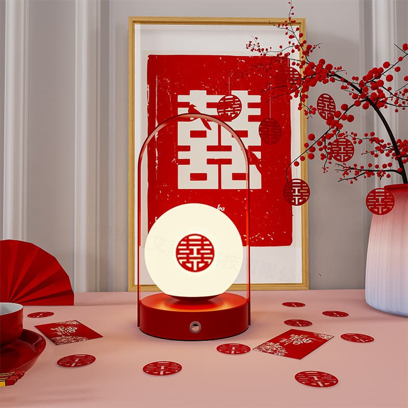 Night Light Long-Lasting Lamp Wedding Lamp Bedroom Decorative Table Lamp Bedside Dowry Newlywed Gift Dimmable Wedding Collection Light Luxury