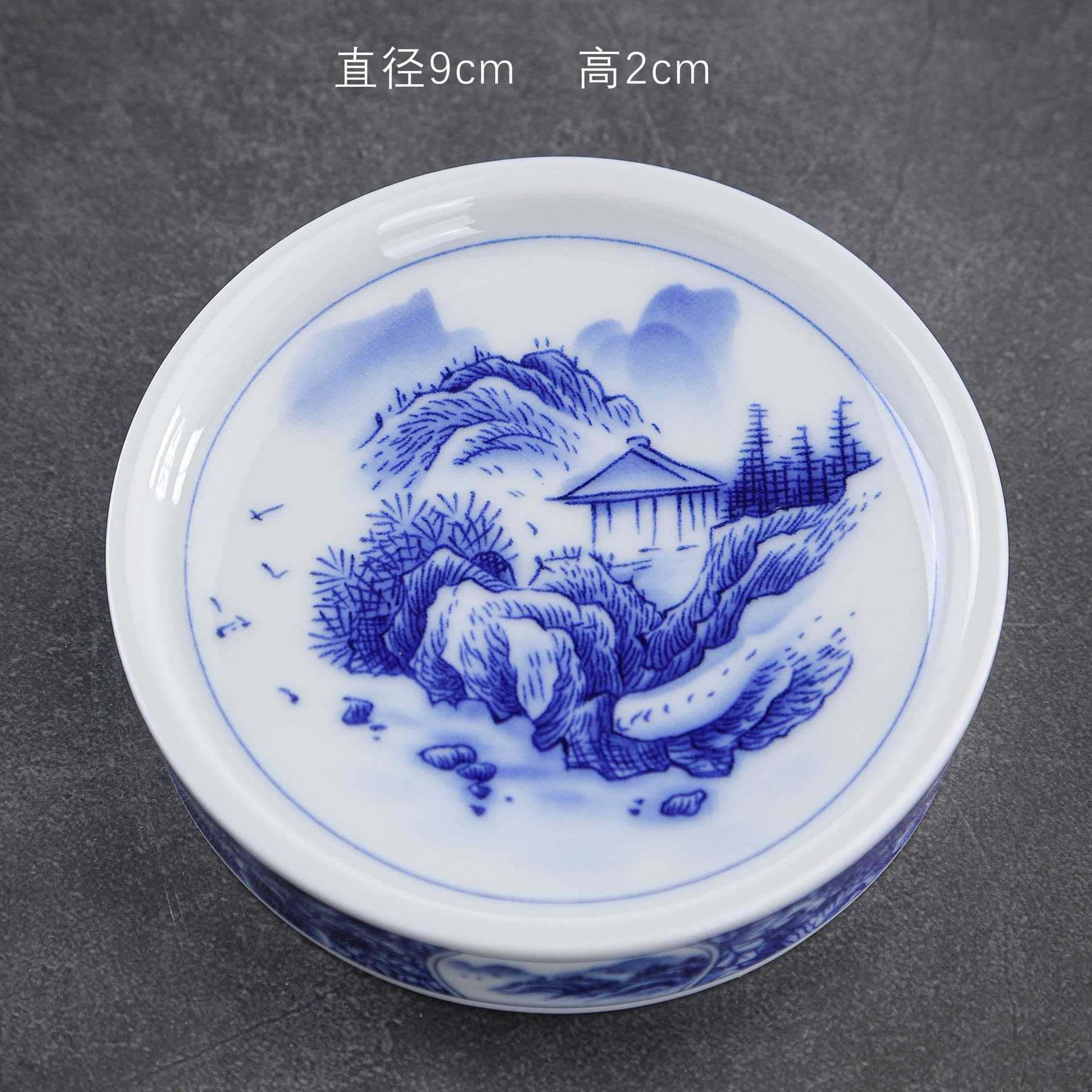 Ceramic Lid Rest Tea Tray Landscape Lid Holder, Chinese Retro Tea Play Ornament, Pot Stand Cup Mat Gongfu Tea Set Tea Ceremony Accessory