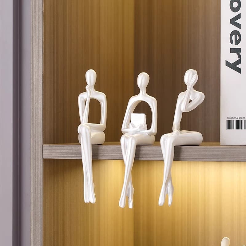Cross-border dropshipping abstract art sitting figure ornaments high-end wine cabinet sitting ornaments high-end bookshelf living room