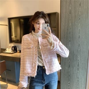 2025 New Celebrity Style Chanel Single Layer Jacket Wholesale Factory Tweed Fringe Trim Border Cross-border